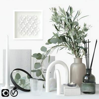 花瓶装饰与桉树